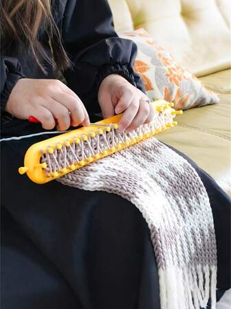 围巾织机编织套装，DIY 针织织机套件（带钩针），手工针织套装，针织织机套装，手工编织毛毯、毛衣、围巾、帽子和披肩的工具，适合初学者