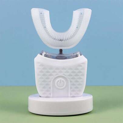 U-Shaped Wireless Electric Toothbrush, 360° Ultrasonic Teeth Whitening Light, Silicone Automatic Electric Toothbrush