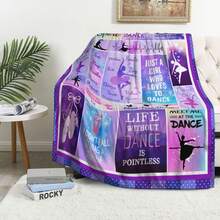 Purple Floral Ballet Throw Blanket For Youth, Lightweight Flannel Fleece, 50x60 Inch, Machine Washable - Purple - View 2