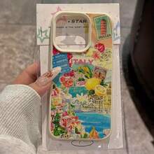 Italian-Themed Collage Patterns Are Suitable For Iphone 16 Pro Max Cases, As Well As For Iphone 15 Pro Max/14/16 Plus/15/13 Pro/12/11. They Feature A Minimalist TPU Design, Offering Drop Protection And A Stylish,Suitable For IPhone17 Air - 白色 - 查看 3