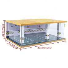 1/24 Scale Car Garage Model Diorama Display Box With LED Light And Dustproof Design For Miniature Cars - Green - View 3