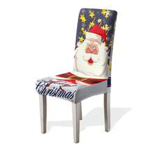 1/4/6/100pcs Christmas Print Stretch Chair Covers, Home/Hotel/Restaurant/Dining Chair Slipcovers, Cartoon Holiday Decor - Multicolor - View 14