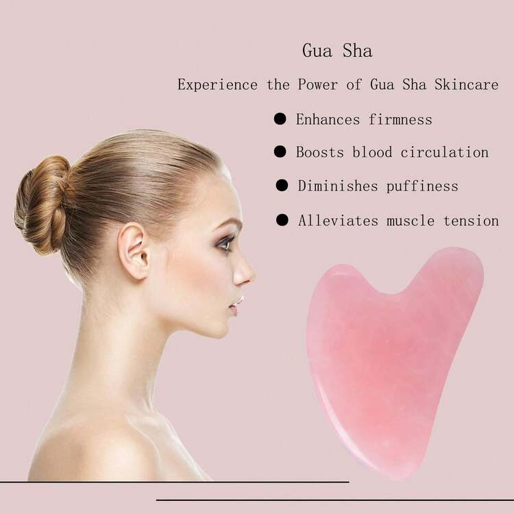 Herramienta facial Gua Sha Piedra de jade natural Gua Sha Masajeador para rostro, ojos, cuello, antienvejecimiento, adelgazamiento y reafirmación, Herramientas faciales Gua Sha, Herramienta de jade Guasha para rostro y ojos Piedra Gua Sha para reducir la hinchazón y esculpir la línea de la mandíbula Herramientas de piedra Gua Sha para el cuidado de la piel de la mujer, Belleza, Productos de cuidado de la piel, Spa, Autocuidado, Herramientas de cuidado de la piel, Cuidado facial, Suministros para esteticistas, Masaje, Herramienta de masaje facial, Rodillo facial - Rosa - Añade 4