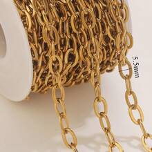 1m Stainless Steel Fashionable Minimalist Cross Chain Oval Chain DIY Necklace Bracelet Jewelry Accessories Making Everyday Wear - Chain - View 14