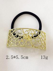 3pcs/Set New Fashion Geometric Zinc Alloy Hair Scrunchies, Elastic Hair Ties, Versatile Ponytail Holders, Suitable For Daily Use, Home Beauty Women Accessory Gifts, Hair Elastics, Hair Rubber Bands, Hair Rope