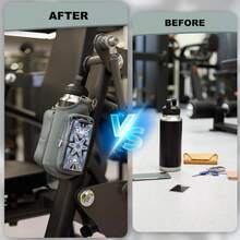 Magnetic Gym Bag Water Bottle Carrier Holder With Phone Pockets & Shoulder Strap,5 Built-In Magnets Gym Bottle Pouch Sleeve - 灰色 - 查看 7