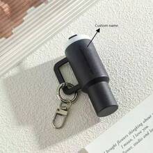 1pc Customizable Water Bottle Keychain, Personalized Text Keychain, Customizable Couples Keychain, Keyring, Customizable Text Keychain, Handbag Pouch, Lipstick, Keys, Can Store Small Items, Inexpensive Item, Christmas, Halloween, Birthday, Anniversary, Couples Gift - Multicolor - View 12