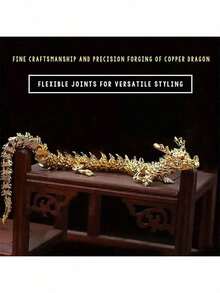 1pc Movable Five-Clawed Dragon Figurine, Chinese Zodiac Craft, Birthday Gift, Holiday Gift, Halloween Gift, Christmas Gift, Gift, Toy Gift