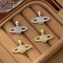 4 Đôi Hoa Tai Kim Cương Hình Bộ Xương Hành Tinh Thời Trang, Thanh Lịch, Tinh Tế Thích Hợp Cho Phụ Nữ Đeo Hàng Ngày Và Làm Quà Tặng - Như thể hiện trong hình ảnh - Xem 4