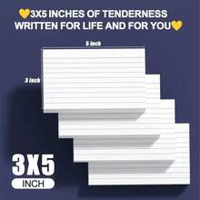 3x5 Regular Index Card, Available In 6 Colors With Blank Horizontal Lines, A 3x5 Flash Card For Office, Study, Messaging, Note Taking, And To-Do Lists, A Must-Have Gift For Returning To School. - White - View 6