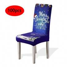 1/4/6/100pcs Christmas Print Stretch Dining Chair Covers, Cartoon Holiday Decor Dust-Proof Full Chair Slipcovers - Multicolor - View 18