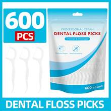 600pcs/300pcs/50pcs Dental Floss Sticks, Interdental Brushes For Deep Cleaning Of Dental Floss, Suitable For Travel, Home Use, And High-Value Household Dental Floss. Plastic Toothpicks In Bags For One-Time Cleaning Of Interdental Food Residue - 白色 - 查看 11