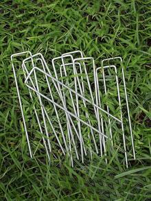 镀锌U型花园套装15*4cm景观钉固定隔离布景观地被草坪U型钉园艺防草布固定塑料薄膜插入镀锌钢U型钉草皮钉适用于隔离布 - 銀色 - 查看 8