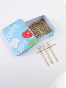 200 piezas/100/50/20 piezas, alfileres para el cabello de mujer de 5cm/1,97 pulgadas, estilo minimalista básico, dorado recto, pinza lateral, pasador Bb, de moda, versátil, elegante simple, accesorios para el cabello, adecuado para salidas diarias, cabello, lavado de cara, maquillaje, combinación de ropa, accesorios, tocado, pinza plana, pinzas, pinzas para el cabello, pasador, garra para el cabello