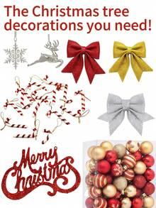 50 decoraciones navideñas mixtas para decorar el árbol de Navidad, el armario, el hogar, artículos esenciales navideños, decoración de la habitación del árbol de Navidad, decoración de invierno