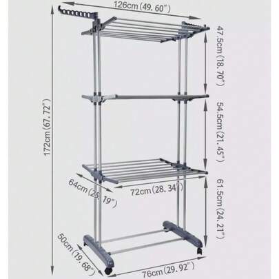 4 Tier Clothes Towel Airer Dryer Rack Foldable Dry Rail Hanger Laundry Indoor Outdoor