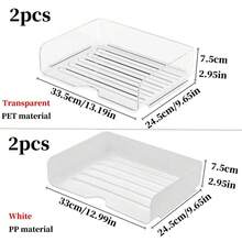 2pcs Stackable Letter Tray, File Tray Desk Organizer, Desktop Storage Rack For Document, Stationery & Office Supplies, Letter Tray, A4 Paper Holder Shelves For Office, Home, Dorm& School, Back To School Supplies,Holiday Gift,Christmas Gift - Multicolor - View 4