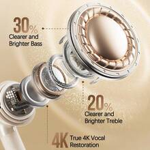 Lenovo EA166 Semi-In-Ear Bluetooth Headset With Bluetooth 5.4 Low Latency, Long-Lasting Battery Life, Dual-Microphone Adaptive Noise Reduction, And U-Shaped Arc Design. - Moon Rock White - View 5