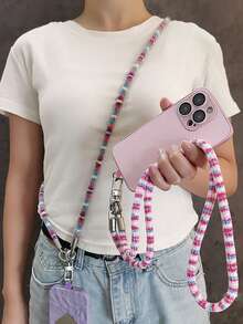 Autumn/Winter Plush Phone Lanyard Strap, Rotatable Metal Clasp, Durable For Women, Long Style