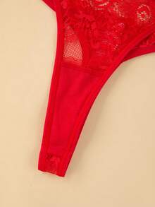 7pcs Women's Lace Floral Sexy Lingerie G-String Set, Rave - Multicolor - View 8