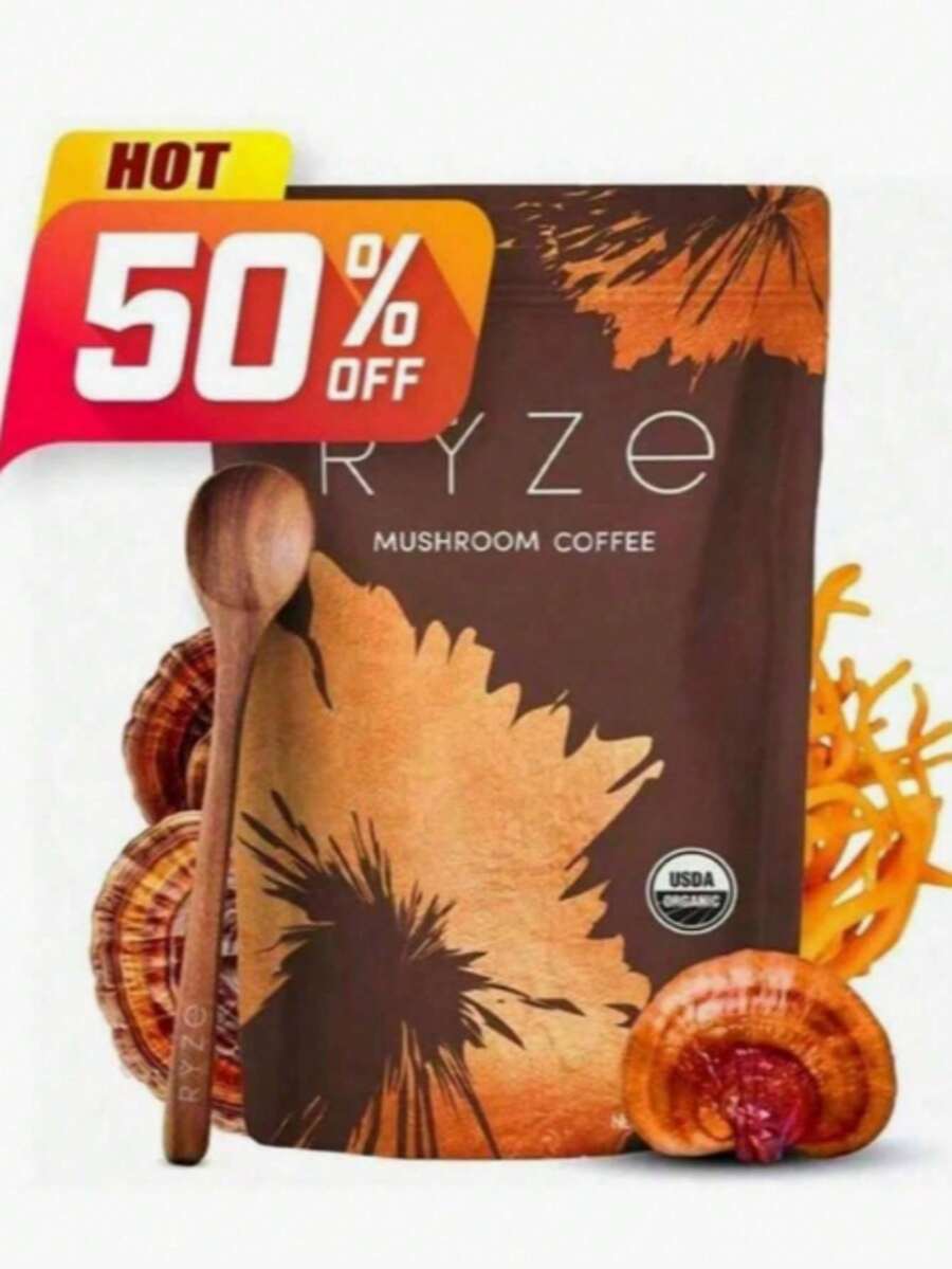 Mushroom Coffee | 6 Adaptogenic Mushrooms | Organic USA Grown | Instant Coffee | Better Energy, Focus, Digestion, Immunity | Cordyceps, Lion's Mane, Shiitake, Reishi, Turkey Tail, King Trumpet - 1 - 查看 1