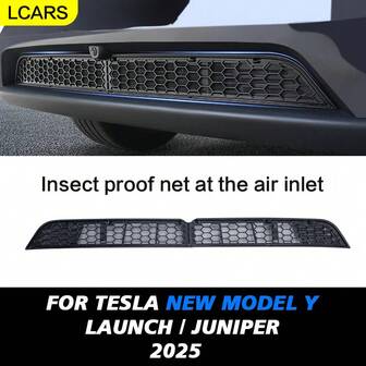  LCARS Exclusive Design Car Front Bumper Anti-Mosquito Net, Suitable For Tesla Model Juniper Y 2025, Front Bumper Air Inlet Insect Net, Dust-Proof Ventilation Grille Cover, Removable And Washable Protective Net For Protection