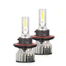 2 件 45000LM H1 H4 H7 H11 H13 超亮 LED 灯泡 9005 HB3 9006 HB4 进口 DOB 芯片汽车 LED 远近光雾灯车头灯汽车大灯，不含电池 - 銀色 - 查看 12
