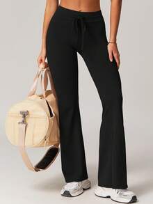 Yefecy 女士阔腿梭织慢跑裤 - 高腰瑜伽裤，如黄油般柔软的休闲裤，适合健身、跑步、旅行，2025 云感运动紧身裤 - 黑色 - 查看 3