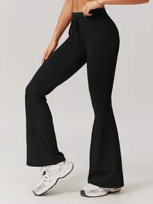 Yefecy 女士阔腿梭织慢跑裤 - 高腰瑜伽裤，如黄油般柔软的休闲裤，适合健身、跑步、旅行，2025 云感运动紧身裤 - 黑色 - 查看 4