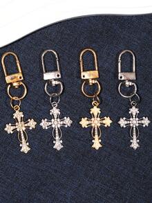 1 pieza Llavero con forma de luna de rhinestone, accesorio de metal de aleación brillante y romántico personalizado, adecuado para teléfono, tableta, auriculares, Kindle, decoración