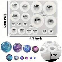 20-Cavity Silicone Resin Casting Mold For Jewelry Making - Square Sphere Molds With Colorful Starry Patterns, Durable & Easy-To-Clean, Perfect For DIY Crafts, Resin Molds - Variant - View 6