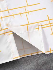 Youngboy 儿童休闲前卫贴袋不对称条纹长袖衬衫，适合正式活动、聚会、表演 - 白色 - 查看 7