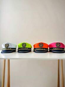 1pc Polyester Yacht Captain Hat For Women & Men, Sailor Hat, Suitable For Halloween, Christmas, Bachelorette Party, Cosplay, Parade, Yacht Party, Adult Party, Beach