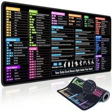 Excel Cheat Sheet Desk Pad Excel Shortcuts & Formulas  Pad XL Desk Mat For Keyboard And  31.5 X 11.8in Non-Slip Office & Gaming Computer Mats For Desktop - 預設 - 查看 1