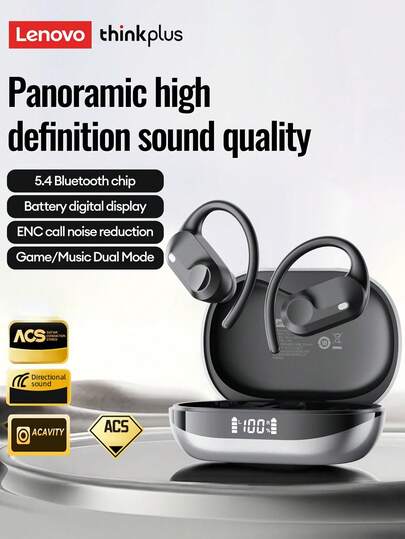  Tai nghe Bluetooth Lenovo LK2 dạng mở, Kiểu tai treo, Doanh nghiệp, 5.4, Kiểu tai treo, Khử tiếng ồn cuộc gọi ENC, Âm thanh không gian HIFI, Âm thanh chất lượng cao, Âm thanh định hướng, Âm nhạc & Chơi game, Chế độ kép, Thời lượng pin dài, Tai nghe không dây tương thích với điện thoại thông minh & Máy tính