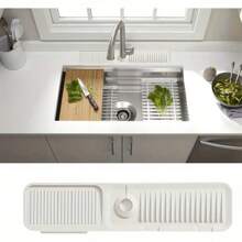 1 Stück Silikon Wasser Ablauf Matte für Küche/Badezimmer Spüle, Spritzschutz mit rutschfester Oberfläche/Abtropfgestell