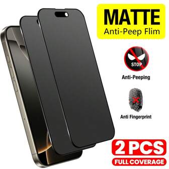 2 Packs Matte Privacy Screen Protector, Compatible With IPhone 9H Anti-Peeping Ceramic Matte Screen Protector Privacy Film, Non-Glass Material, Ceramic Matte Privacy Film, Suitable For 16ProMax/16E/16Plus/Compatible With Iphone15ProMax/14/13/12/11/XR/X/XS/7/8, 2.5D Anti-Fingerprint Matte Privacy Screen Protector (6.1 Inches), Full Coverage Ceramic Matte Privacy Screen Protector Screen Protection Essentials, Applicable To Daily Shield, Office, Home Phone Screen Protector Phone Accessories Waterproof Shockproof Anti-Fall Scratch Resistant