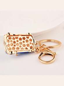 3D Cute Beetle Car Keychain With Rhinestone Detail, Metal Miniature Car Model Keyring, Perfect Car Accessories Gift For Auto Enthusiast, Stylish Decorative Charm - Multicolor - View 6