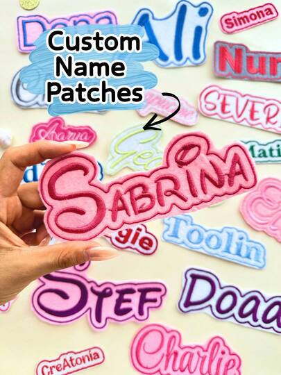 Custom 1/3/5pcs Embroidered Name Patches - Personalized Iron On/Sew On 3-6inch Patch For Jackets, Hats, Mom Gifts Custom Embroidered Name Patches - Personalized Iron On/Sew On Patch For Jackets, Hats, Mom Gifts,Multi-Functional,Ornamental,Letter,Stylish,Modern,Colorful,Cute,Adorable,Casual,Custom,Personalised,Unique,Customized,Ideal Gifts For Him,Ideal Gifts For Her,Customized Kids Growth Souvenirs,Christmas Gift Supplies