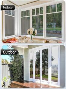 Película de privacidad para ventana unidireccional, Tinte para ventanas para el hogar, Bloqueador de calor UV que bloquea el sol, Película espejo reflectante que permite ver hacia afuera pero no hacia adentro, Cubierta removible con estática para puerta de vidrio, Negro Plateado - Negro - Ver 4