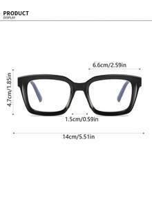 7 szt. europejskich i amerykańskich okularów przeciwsłonecznych blokujących niebieskie światło, kwadratowe, z przezroczystymi soczewkami, nowe minimalistyczne oprawki do okularów w stylu ulicznym