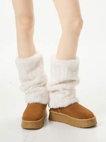 1双毛绒腿套，加厚小腿套，女士保暖腿套，适合秋冬季节，可搭配雪地靴穿着 - 彩色 - 查看 14