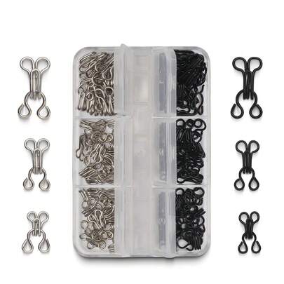Sewing Hook Set (Excluding Storage Box), Bra Hook Replacement, Multiple Sizes Available, Suitable For DIY Clothing Repair, Lingerie Alteration And Home Sewing