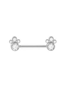 1pc Stainless Steel Sunflower Shaped Barbell Piercing Jewelry, 1.6x14mm