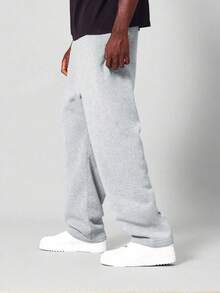 男士纯色轻盈透气针织涤纶休闲慢跑裤，户外运动男友风必备篮球裤