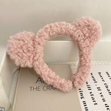 1pc/2pcs Cute Cartoon Bear Ear Plush Headband, Women Wash Face Hair Hoop, 2025 New Winter Hair Accessories, Hair Accessory ,Hairband For Women