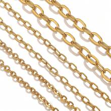 1m Stainless Steel Fashionable Minimalist Cross Chain Oval Chain DIY Necklace Bracelet Jewelry Accessories Making Everyday Wear - Chain - View 2