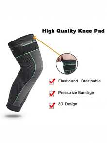 2片装加厚加长双面保暖防滑护膝弹力长腿绷带加压加热护膝跑步运动保暖腿部保护配件