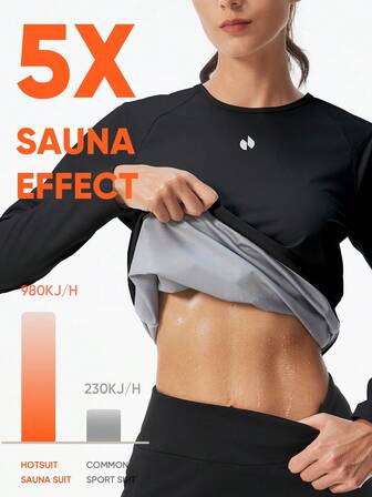 HOTSUIT Women's Knitted Long Sleeve Sauna Workout Top – Fitted And Cozy Winter Running Shirt, Perfect For Autumn & Winter Training, Knit Active Wear For Women