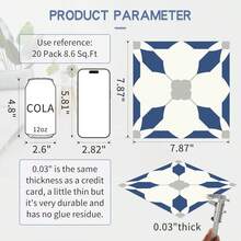 10/20PCS 20.32cm X 20.32cm Peel Off Adhesive Tiles, Self-Adhesive DIY Vinyl Flooring, Detachable Waterproof Tile Stickers, Suitable For Bathrooms, Kitchens, Stairs, Living Rooms, Bedrooms - Multicolor - View 20